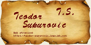 Teodor Supurović vizit kartica